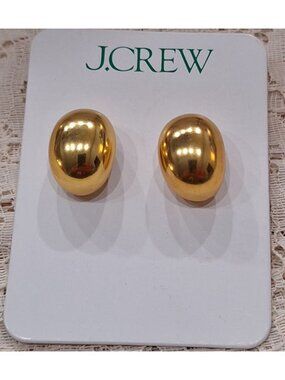 J. Crew Gold-Tone Sculptural Orb Earrings Hypoallergenic Ear Posts